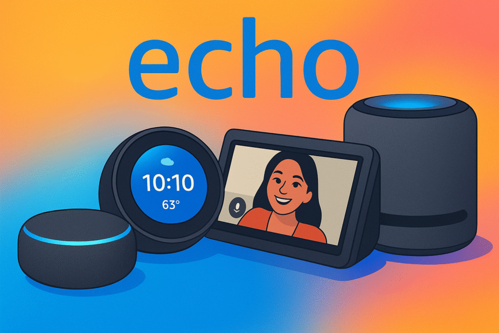 Guia Comparativo: Qual Echo Escolher? Modelos Echo, Echo Pop, Dot, Spot ...